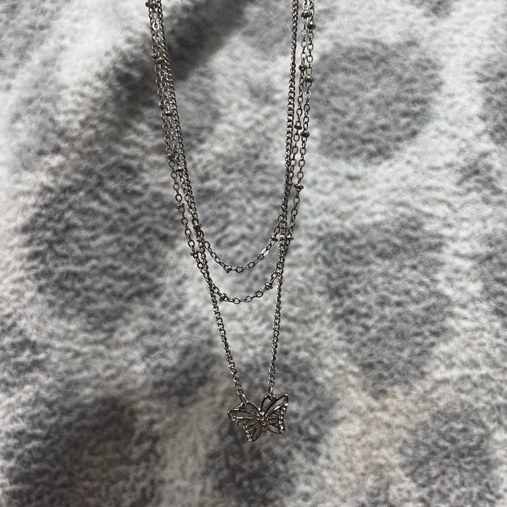 Layered butterfly necklace